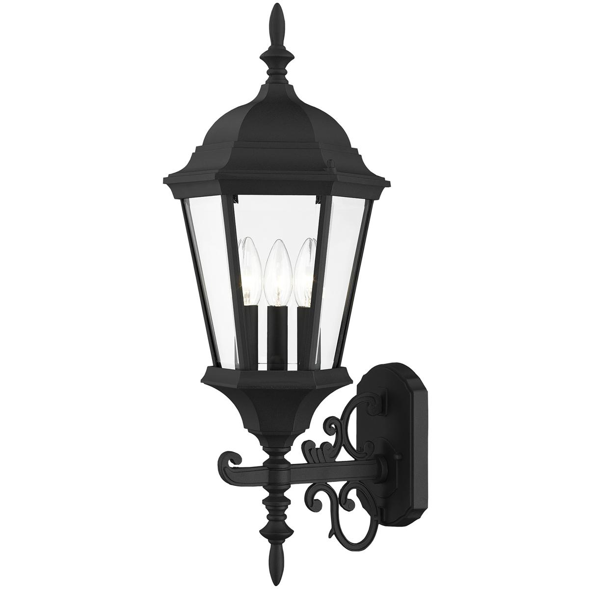 Livex Lighting 756114 Hamilton 3 Light 245 inch Textured Black Medium Outdoor  Wall Lantern