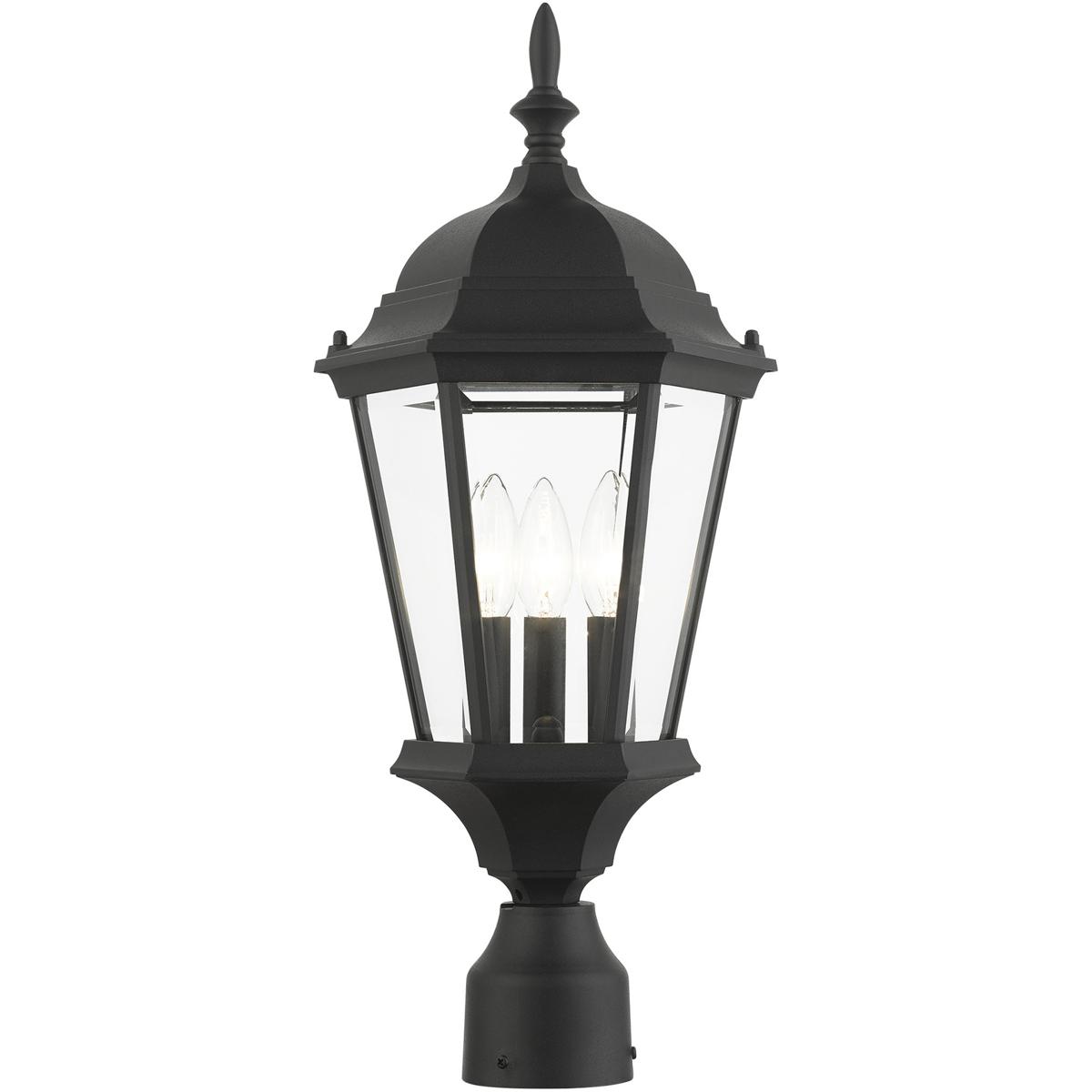 Livex Lighting 756314 Hamilton 3 Light 21 inch Textured Black Medium Outdoor Post Top Lantern