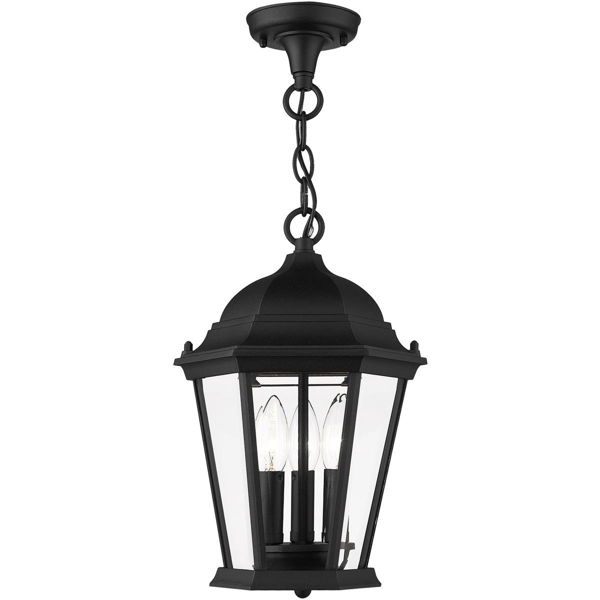 Livex Lighting 756414 Hamilton 3 Light 95 inch Textured Black Medium Outdoor Pendant Lantern