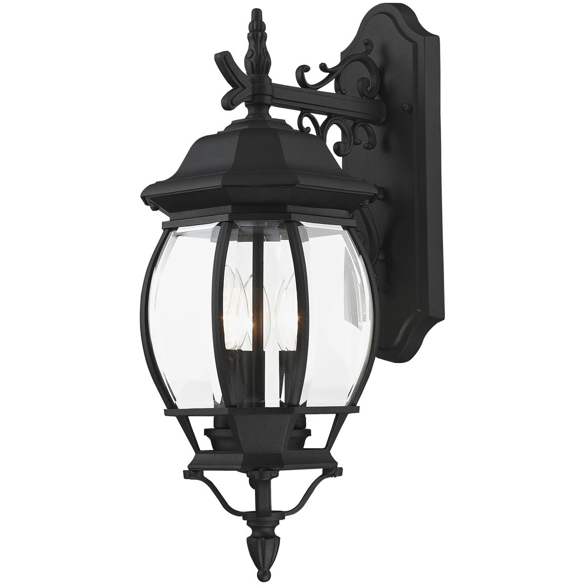 Livex Lighting 7707-14 Frontenac 3 Light 20.75 inch Textured Black Medium Outdoor  Wall Lantern