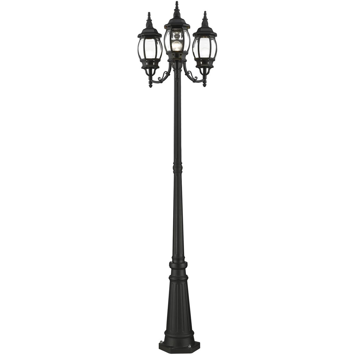 Livex Lighting 7710-14 Frontenac 3 Light 84 inch Textured Black Outdoor 3 Head Post