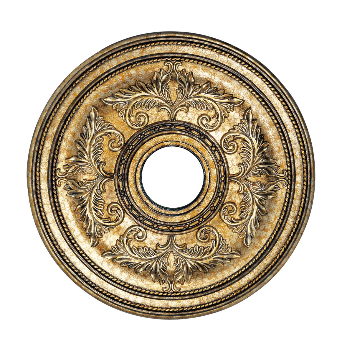 Livex Lighting 8200-65 Versailles Hand Applied Vintage Gold Leaf with Gilded Accents Ceiling Medallion in Hand Painted Vintage Gold Leaf