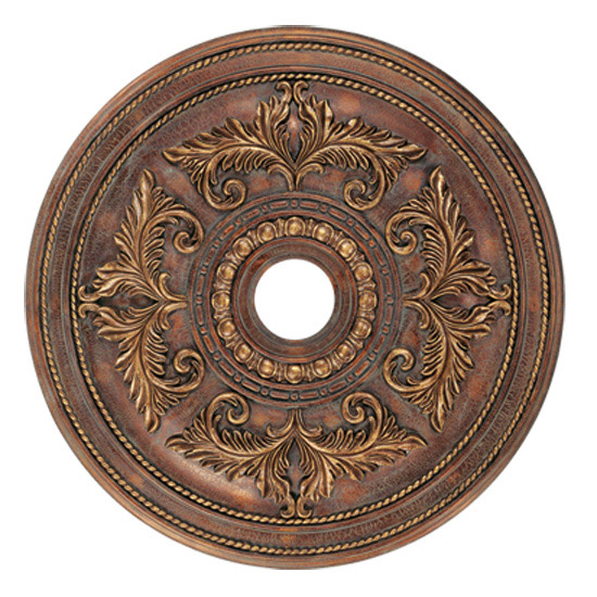 Livex Lighting 8210-30 Versailles Hand Applied Crackled Greek Bronze with Gilded Accents Ceiling Medallion