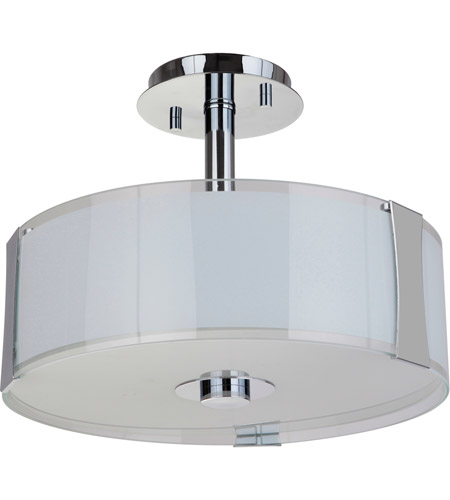 Mariana 891605 Brooklyn 3 Light 16 Inch Chrome Semi Flush Mount Ceiling Light