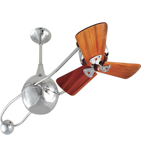 Matthews Fan Co B2k Cr Wd Brisa 2000 40 Inch Polished Chrome With Mahogany Blades Indoor Outdoor Ceiling Fan