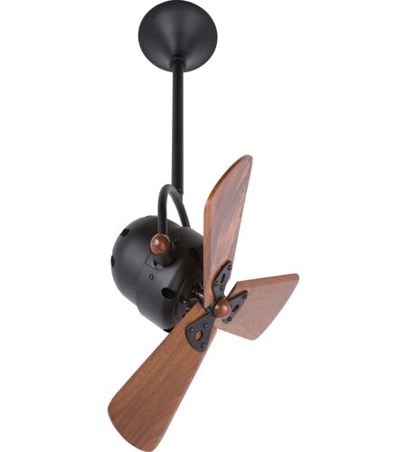 Bianca Direcional 16 Inch Matte Black With Mahogany Blades Indoor Outdoor Ceiling Fan