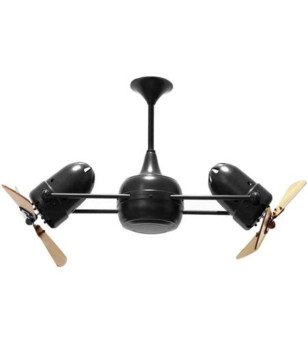 Matthews Fan Co Dd Bk Wd Duplo Dinamico 36 Inch Matte Black With Mahogany Blades Indoor Outdoor Ceiling Fan