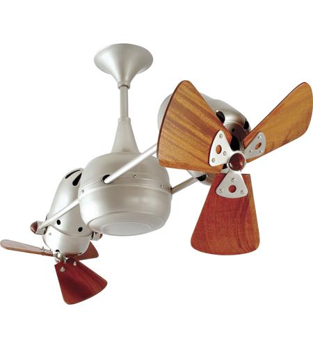 Matthews Fan Co Dd Bn Wd Duplo Dinamico 36 Inch Brushed Nickel With Mahogany Blades Indoor Outdoor Ceiling Fan