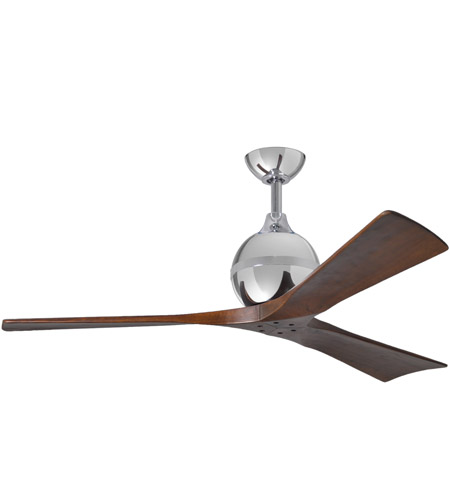 Matthews Fan Co Ir3 Cr Wa 52 Irene 3 52 Inch Polished Chrome With Walnut Tone Blades Paddle Ceiling Fan