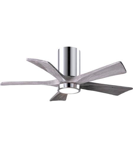 Matthews Fan Co Ir5hlk Cr Bw 42 Irene 5hlk 42 Inch Polished Chrome With Barn Wood Tone Blades Indoor Outdoor Ceiling Paddle Fan Flush Mounted