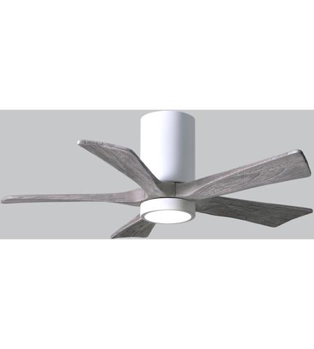 Matthews Fan Co Ir5hlk Wh Bw 42 Irene 5hlk 42 Inch Gloss White With Barn Wood Tone Blades Indoor Outdoor Ceiling Paddle Fan Flush Mounted