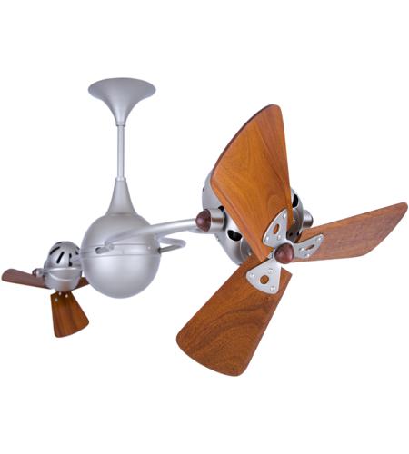 Matthews Fan Co Iv Bn Wd Damp Italo Ventania 53 Inch Brushed Nickel With Mahogany Blades Indoor Outdoor Ceiling Fan