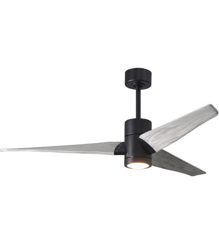 Super Janet 60 Inch Matte Black With Barn Wood Tone Blades Indoor Outdoor Ceiling Paddle Fan