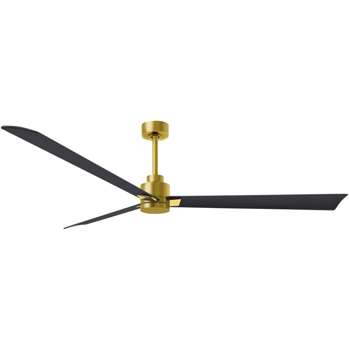 Matthews Fan Co AK-BRBR-BK-72 Atlas Alessandra 72 inch Brushed Brass with Matte Black Blades Ceiling Fan