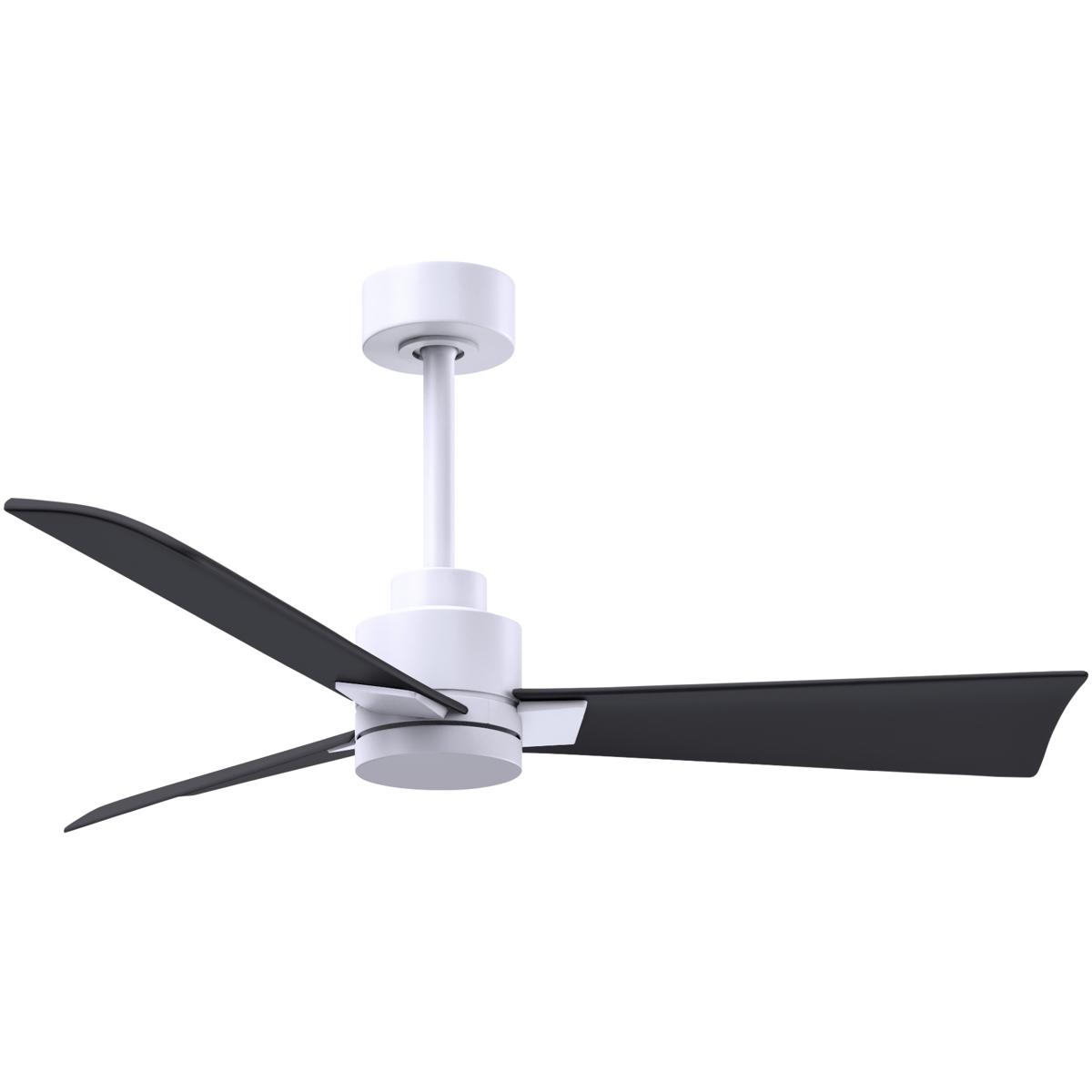 Matthews Fan Co AK-MWH-BK-42 Atlas Alessandra 42 inch Matte White with Matte Black Blades Transitional Ceiling Fan