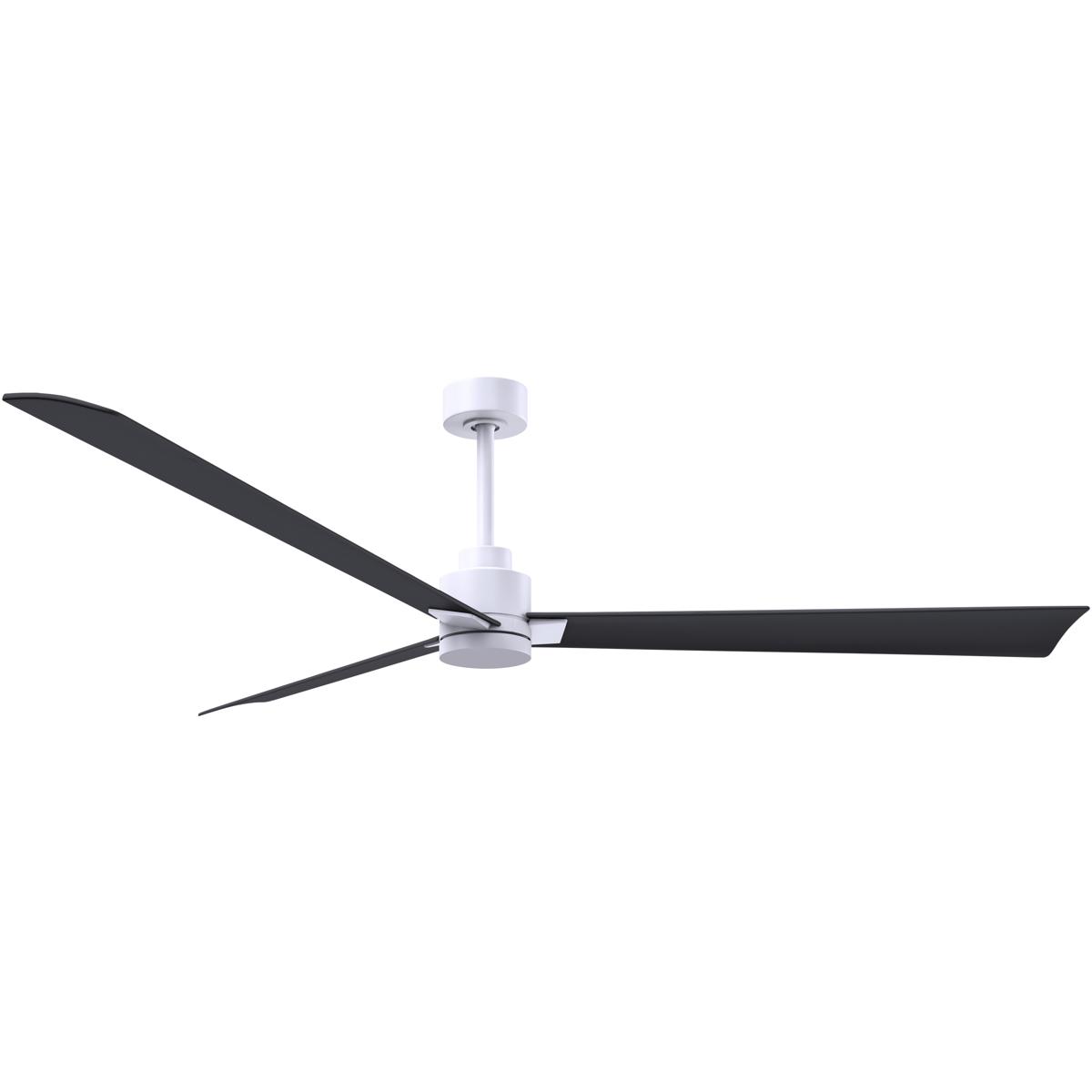 Matthews Fan Co AK-MWH-BK-72 Atlas Alessandra 72 inch Matte White with Matte Black Blades Transitional Ceiling Fan