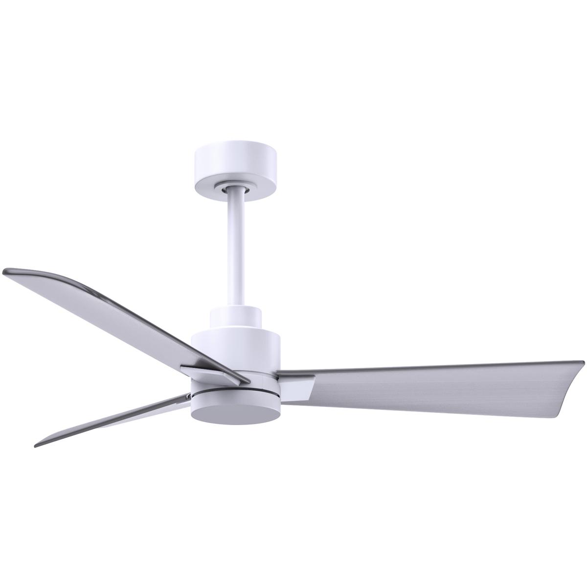 Matthews Fan Co AK-MWH-BN-42 Atlas Alessandra 42 inch Matte White with Brushed Nickel Blades Transitional Ceiling Fan