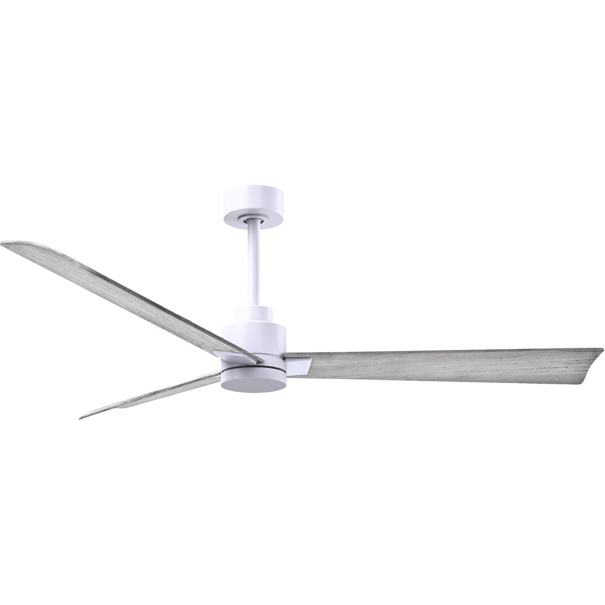 Matthews Fan Co AK-MWH-BW-56 Atlas Alessandra 56 inch Matte White with Barn Wood Tone Blades Transitional Ceiling Fan