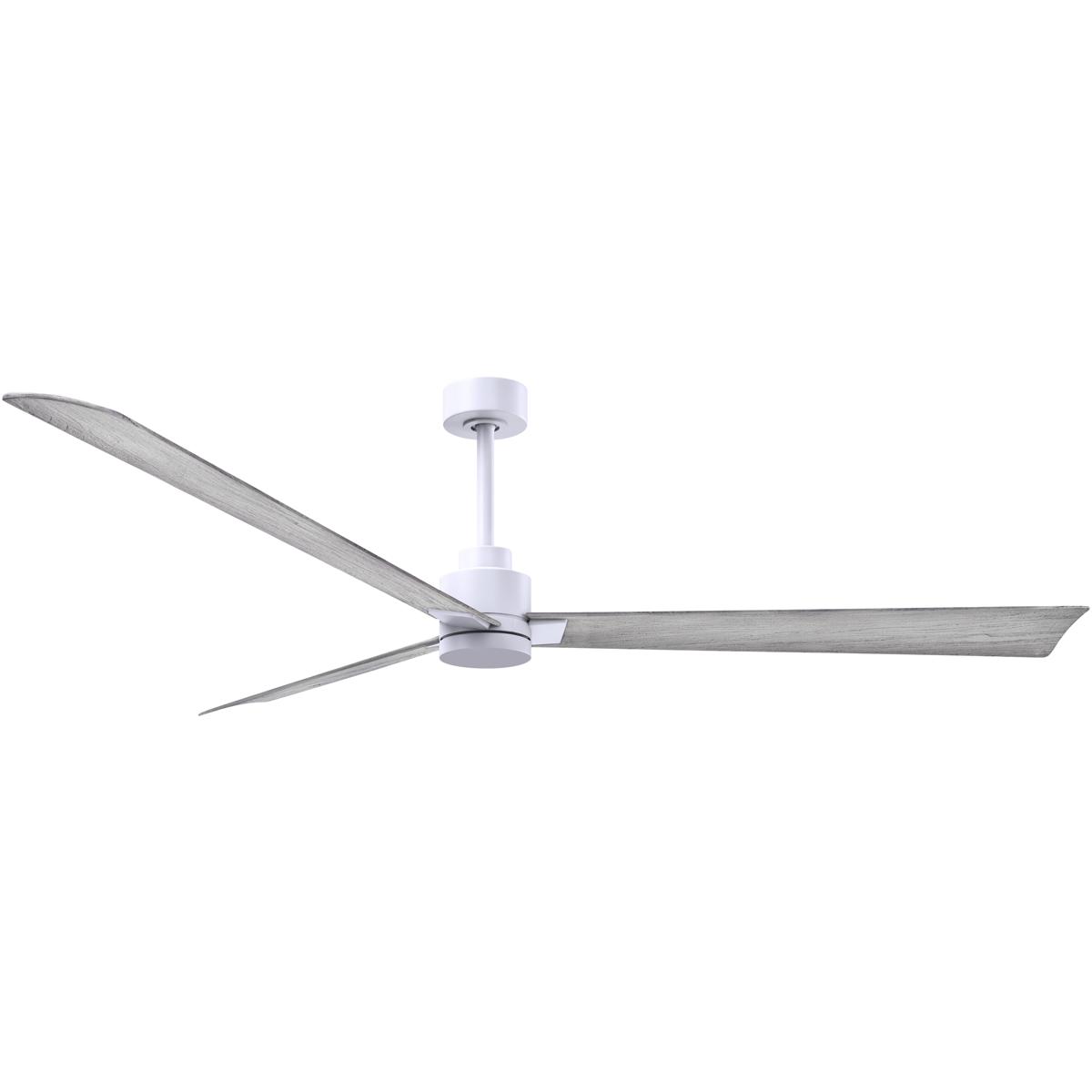 Matthews Fan Co AK-MWH-BW-72 Atlas Alessandra 72 inch Matte White with Barn Wood Tone Blades Transitional Ceiling Fan