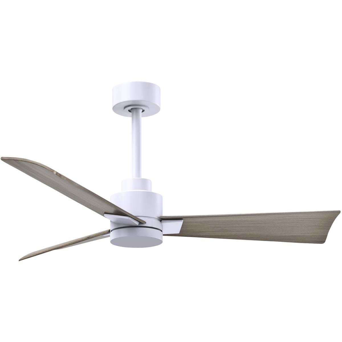 Matthews Fan Co AK-MWH-GA-42 Atlas Alessandra 42 inch Matte White with Gray Ash Tone Blades Transitional Ceiling Fan