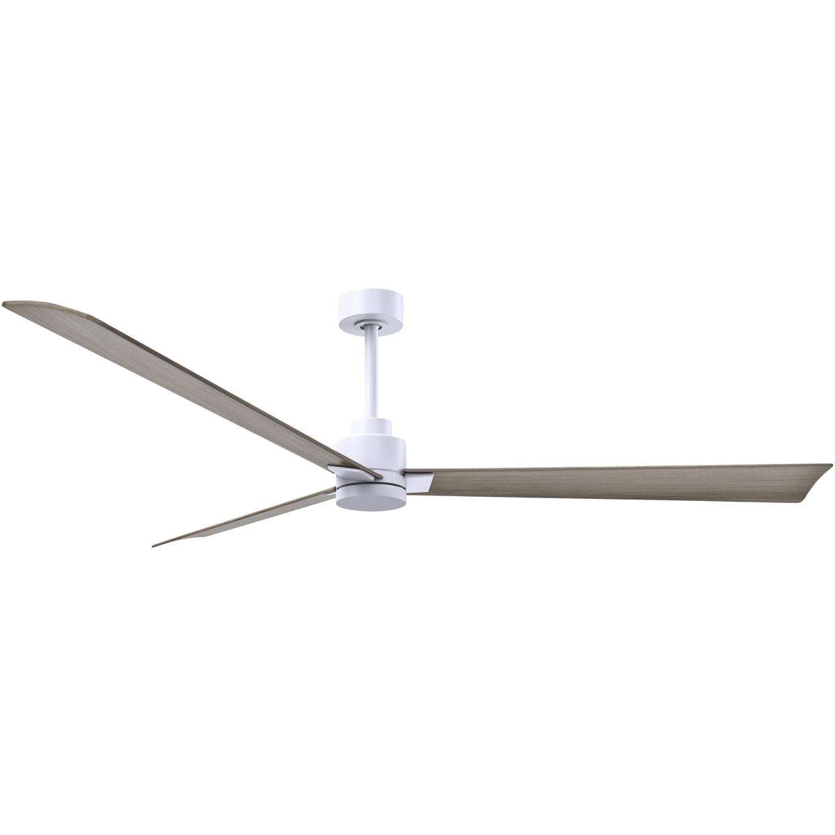 Matthews Fan Co AK-MWH-GA-72 Atlas Alessandra 72 inch Matte White with Gray Ash Tone Blades Transitional Ceiling Fan