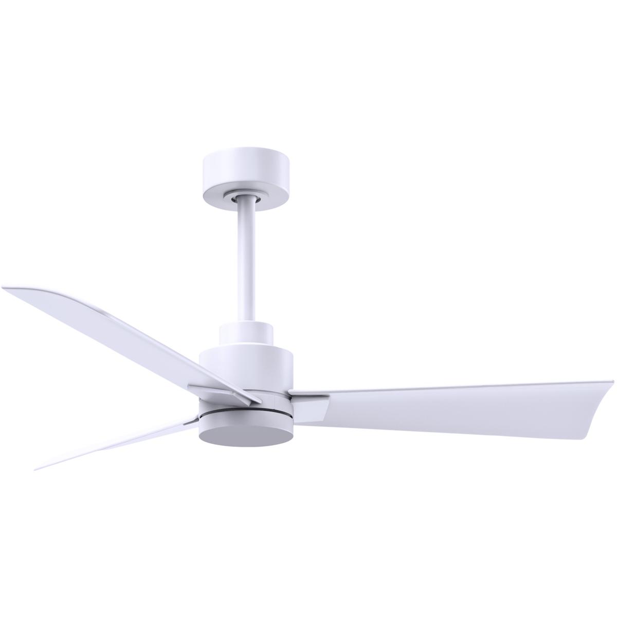 Atlas AK-MWH-MWH-42 42 in. Alessandra 3-Blade Transitional Ceiling Fan with Matte White Blades, Matte White