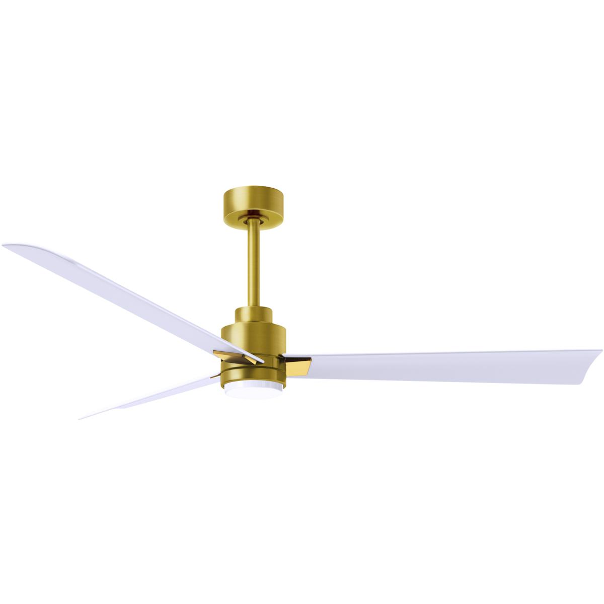 Matthews Fan Co AKLK-BRBR-MWH-56 Atlas Alessandra - LK 56 inch Brushed Brass with Matte White Blades Ceiling Fan