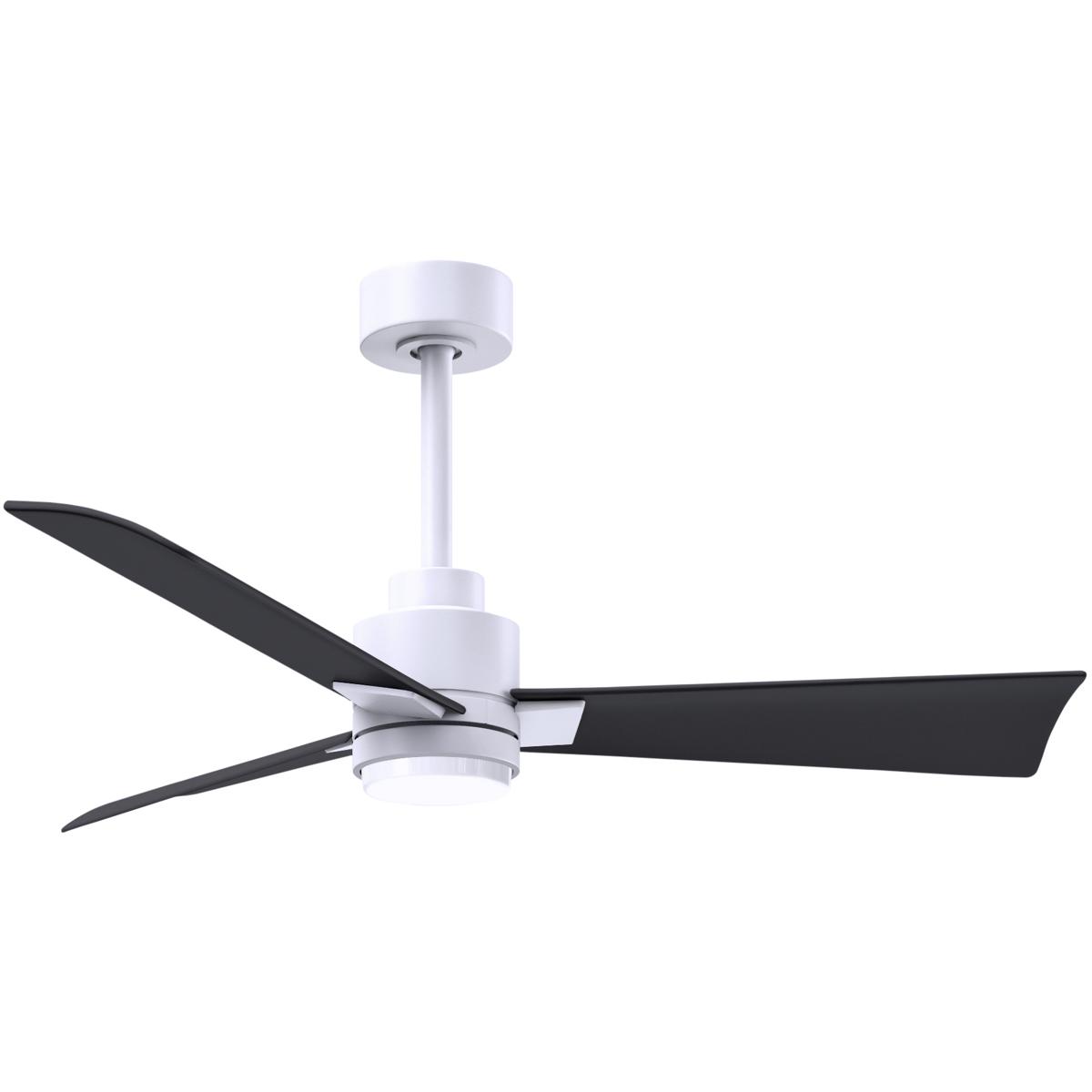Matthews Fan Co AKLK-MWH-BK-42 Atlas Alessandra - LK 42 inch Matte White with Matte Black Blades Transitional Ceiling Fan