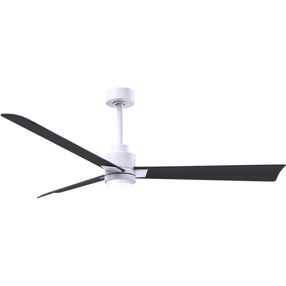 Matthews Fan Co AKLK-MWH-BK-56 Atlas Alessandra - LK 56 inch Matte White with Matte Black Blades Transitional Ceiling Fan