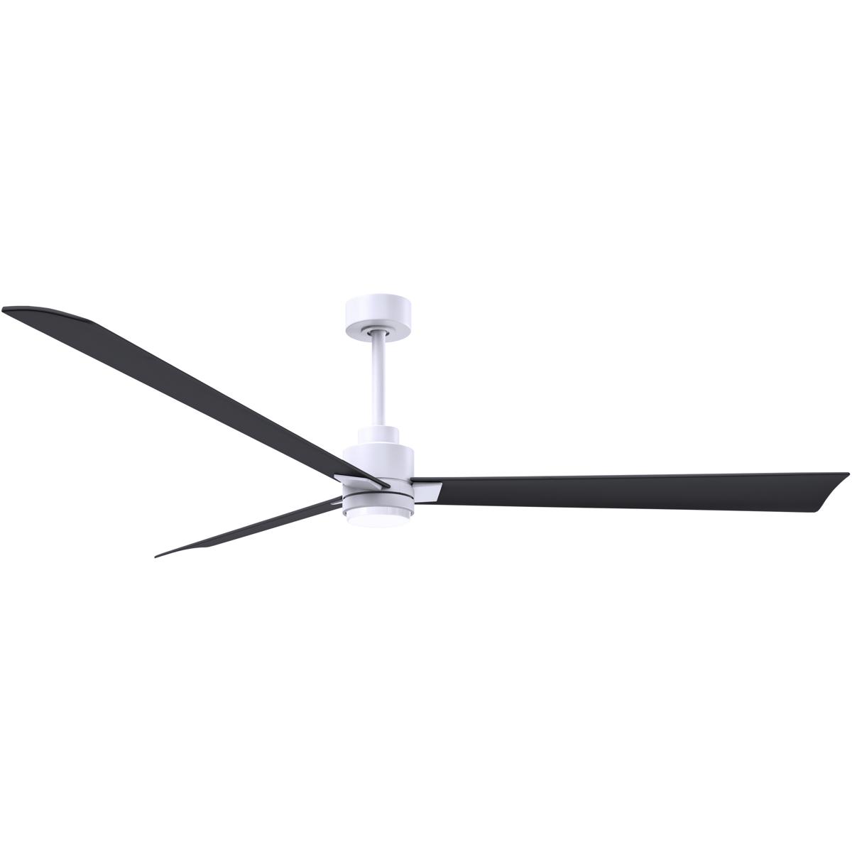 Matthews Fan Co AKLK-MWH-BK-72 Atlas Alessandra - LK 72 inch Matte White with Matte Black Blades Transitional Ceiling Fan