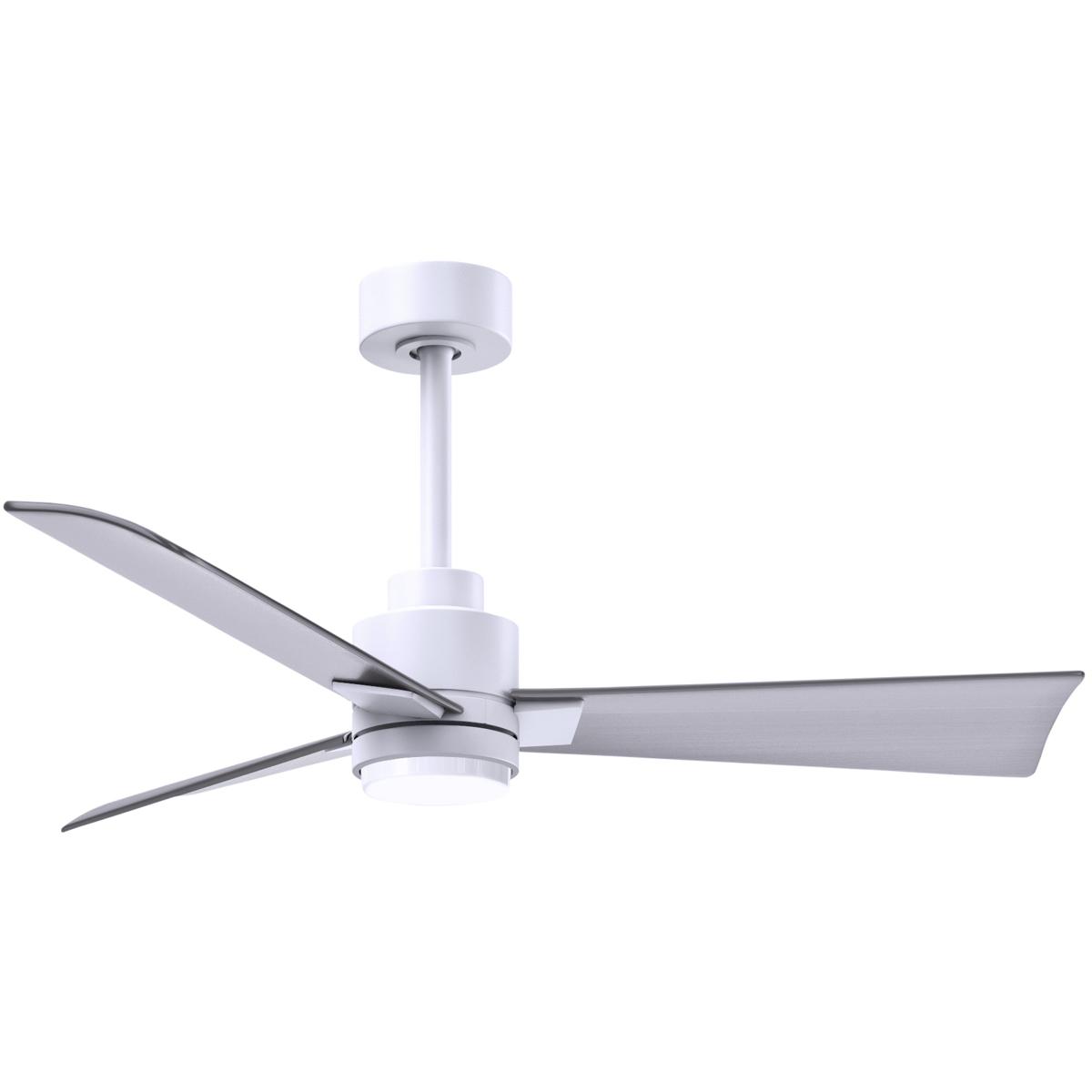 Matthews Fan Co AKLK-MWH-BN-42 Atlas Alessandra - LK 42 inch Matte White with Brushed Nickel Blades Transitional Ceiling Fan