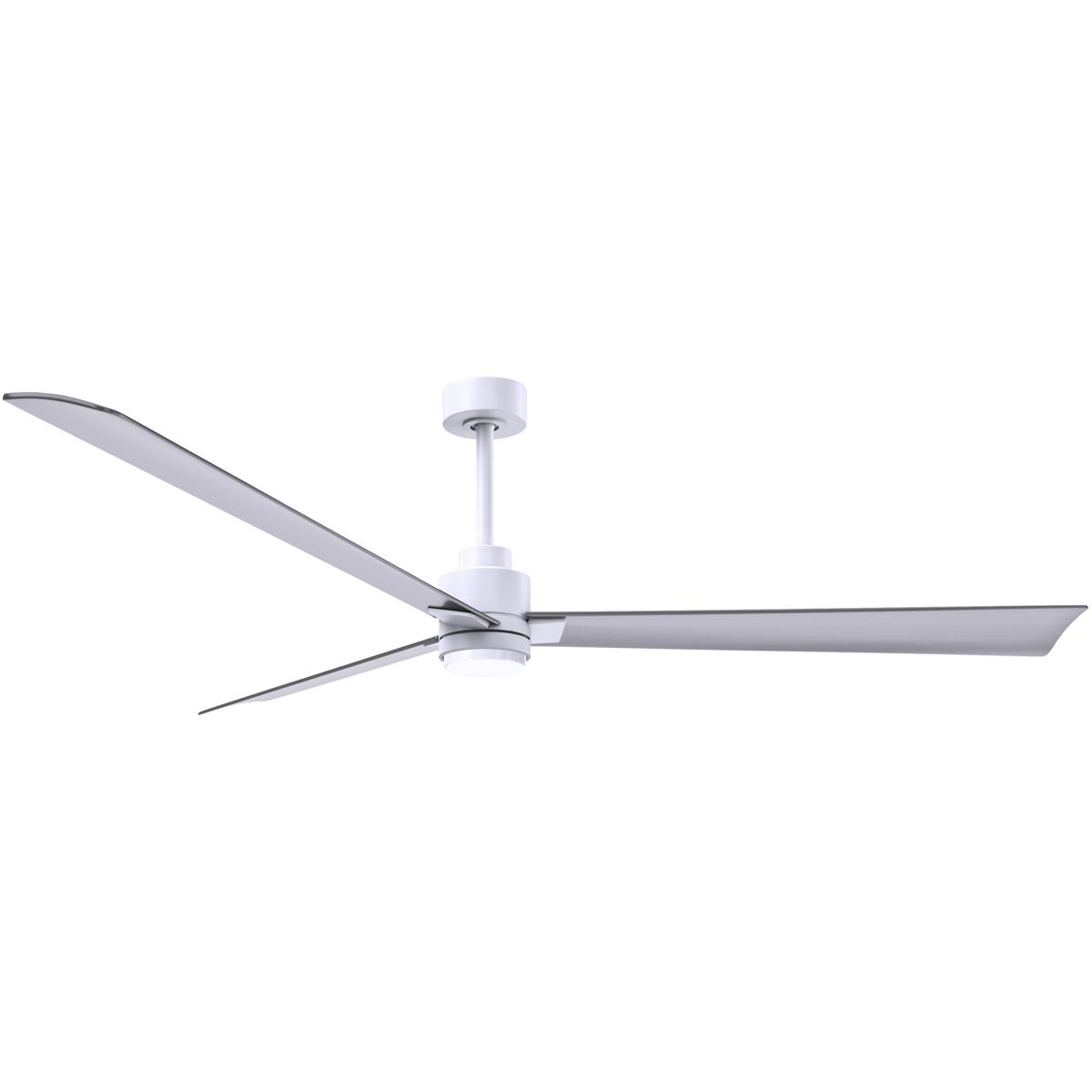 Matthews Fan Co AKLK-MWH-BN-72 Atlas Alessandra - LK 72 inch Matte White with Brushed Nickel Blades Transitional Ceiling Fan