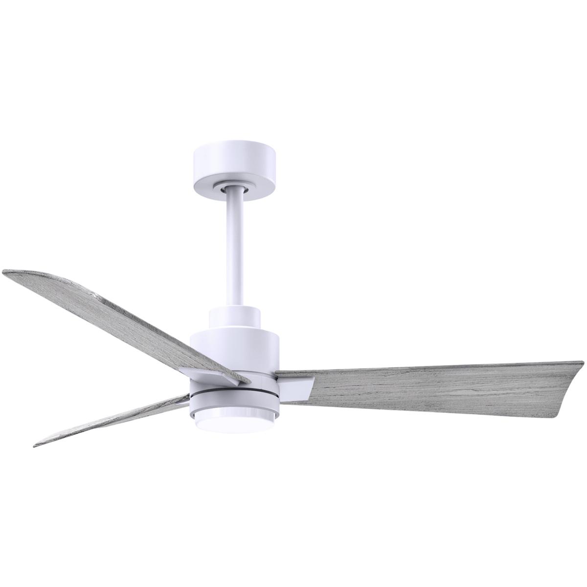 Matthews Fan Co AKLK-MWH-BW-42 Atlas Alessandra - LK 42 inch Matte White with Barn Wood Tone Blades Transitional Ceiling Fan