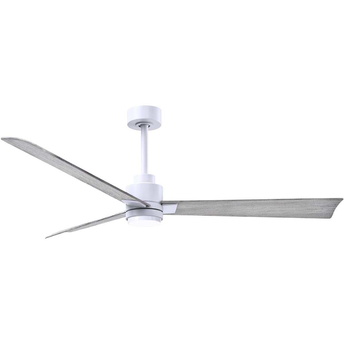Matthews Fan Co AKLK-MWH-BW-56 Atlas Alessandra - LK 56 inch Matte White with Barn Wood Tone Blades Transitional Ceiling Fan