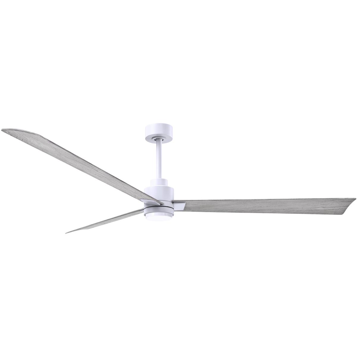 Matthews Fan Co AKLK-MWH-BW-72 Atlas Alessandra - LK 72 inch Matte White with Barn Wood Tone Blades Transitional Ceiling Fan