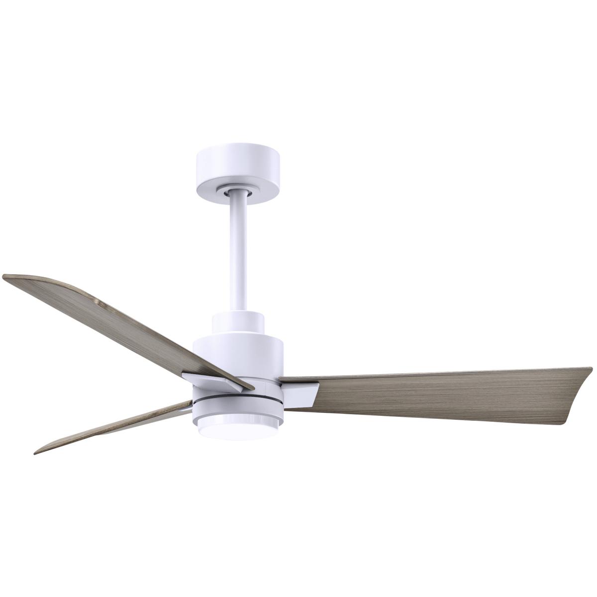 Matthews Fan Co AKLK-MWH-GA-42 Atlas Alessandra - LK 42 inch Matte White with Gray Ash Tone Blades Transitional Ceiling Fan