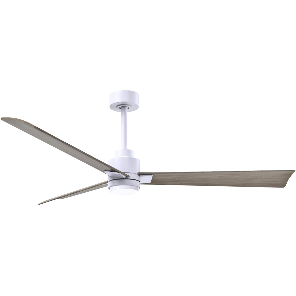Matthews Fan Co AKLK-MWH-GA-56 Atlas Alessandra - LK 56 inch Matte White with Gray Ash Tone Blades Transitional Ceiling Fan
