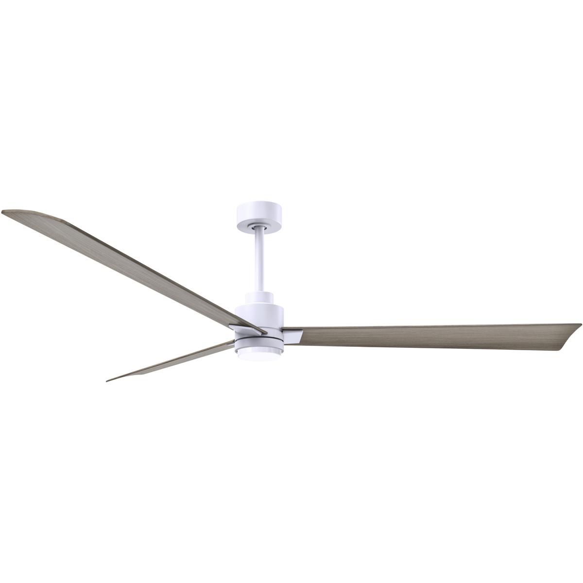 Matthews Fan Co AKLK-MWH-GA-72 Atlas Alessandra - LK 72 inch Matte White with Gray Ash Tone Blades Transitional Ceiling Fan
