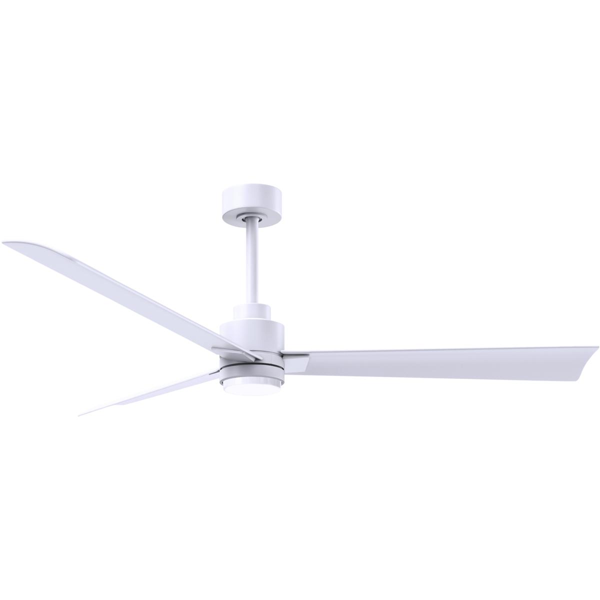 Atlas AKLK-MWH-MWH-56 56 in. Alessandra 3-Blade Transitional Ceiling Fan with Matte White Blades, Matte White