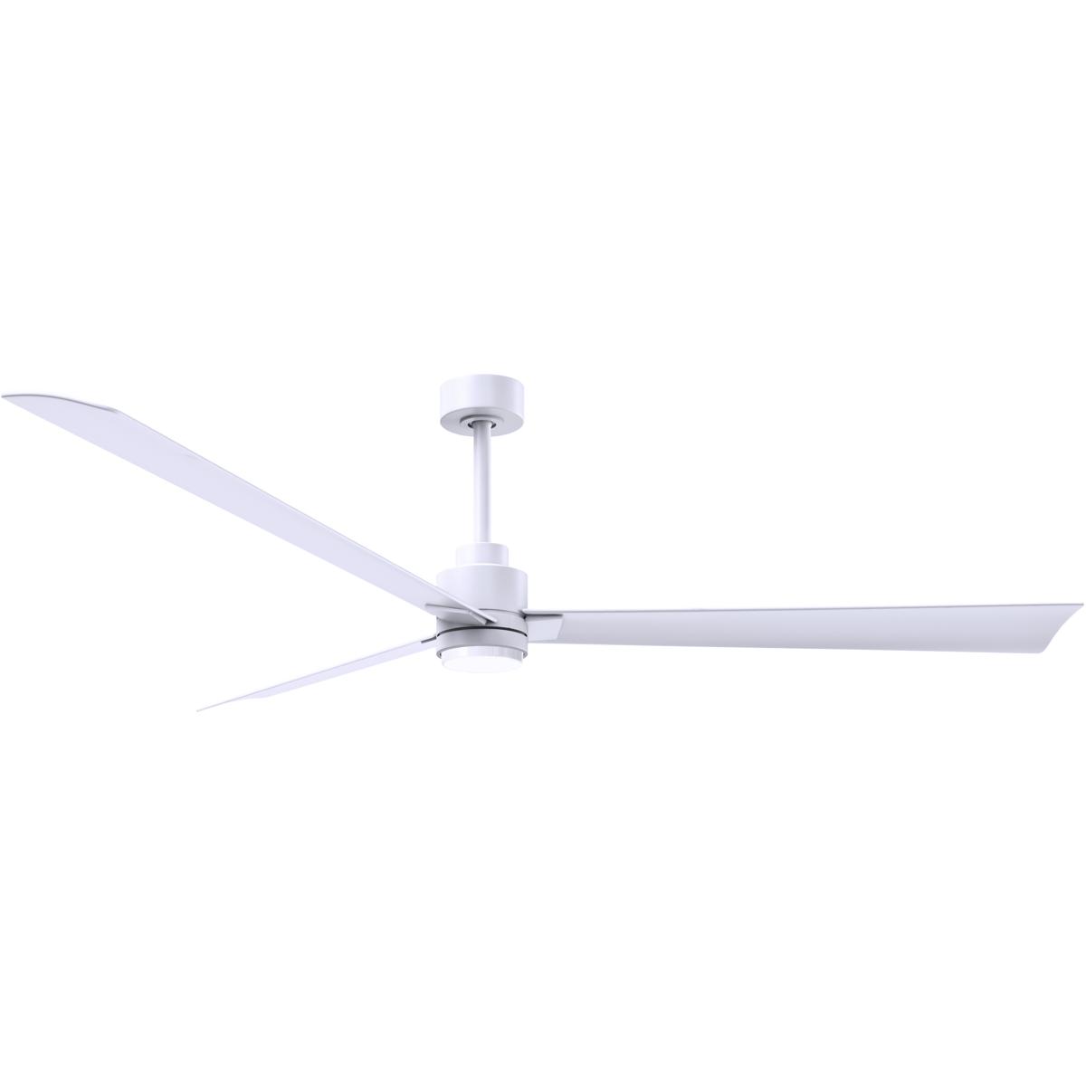 Atlas AKLK-MWH-MWH-72 72 in. Alessandra 3-Blade Transitional Ceiling Fan with Matte White Blades, Matte White