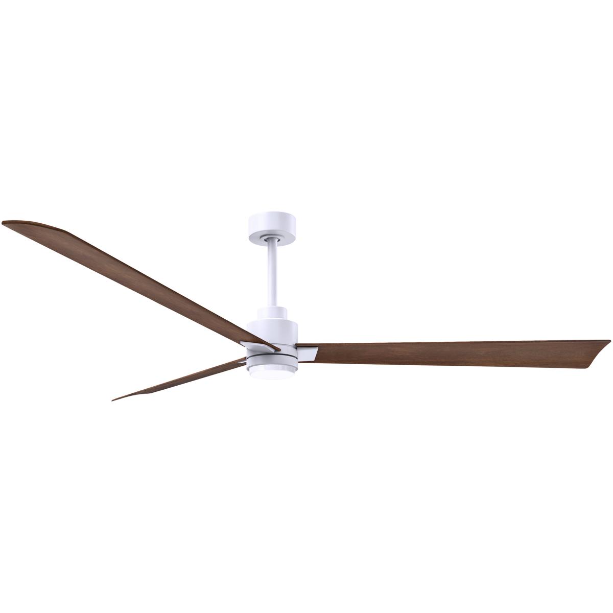 Matthews Fan Co AKLK-MWH-WN-72 Atlas Alessandra - LK 72 inch Matte White with Walnut Tone Blades Transitional Ceiling Fan