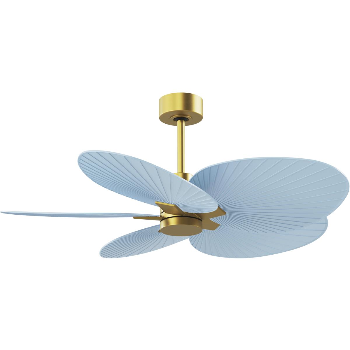 Matthews Fan Co AKTP-BRBR-BL Atlas Alessandra Tropical 48 inch Brushed Brass with Light Blue Blades Ceiling Fan