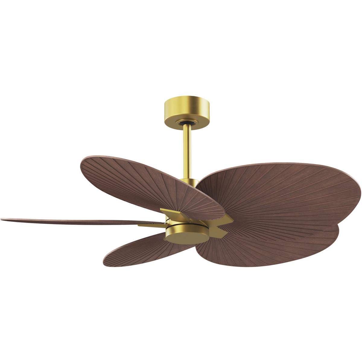 Matthews Fan Co AKTP-BRBR-WN Atlas Alessandra Tropical 48 inch Brushed Brass with Walnut Tone Blades Ceiling Fan