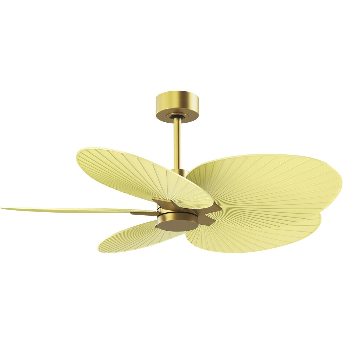 Matthews Fan Co AKTP-BRBR-YE Atlas Alessandra Tropical 48 inch Brushed Brass with Light Yellow Blades Ceiling Fan