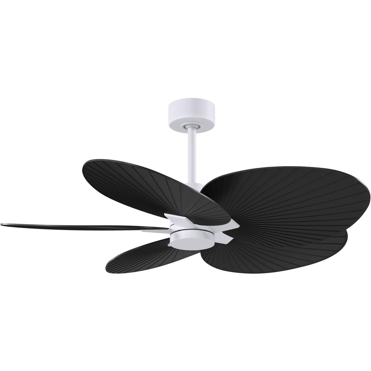 Matthews Fan Co AKTP-MWH-BK Atlas Alessandra Tropical 48 inch Matte White with Matte Black Blades Ceiling Fan