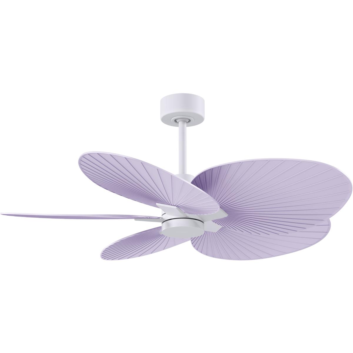 Matthews Fan Co AKTP-MWH-LI Atlas Alessandra Tropical 48 inch Matte White with Lilac Blades Ceiling Fan