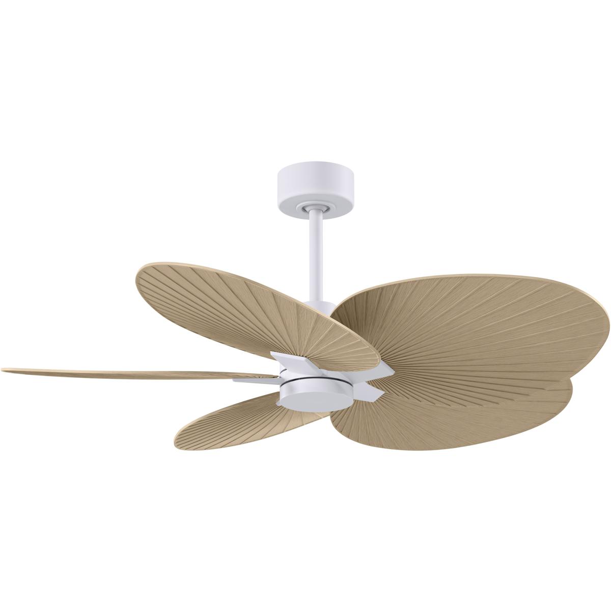 Matthews Fan Co AKTP-MWH-LM Atlas Alessandra Tropical 48 inch Matte White with Light Maple Tone Blades Ceiling Fan
