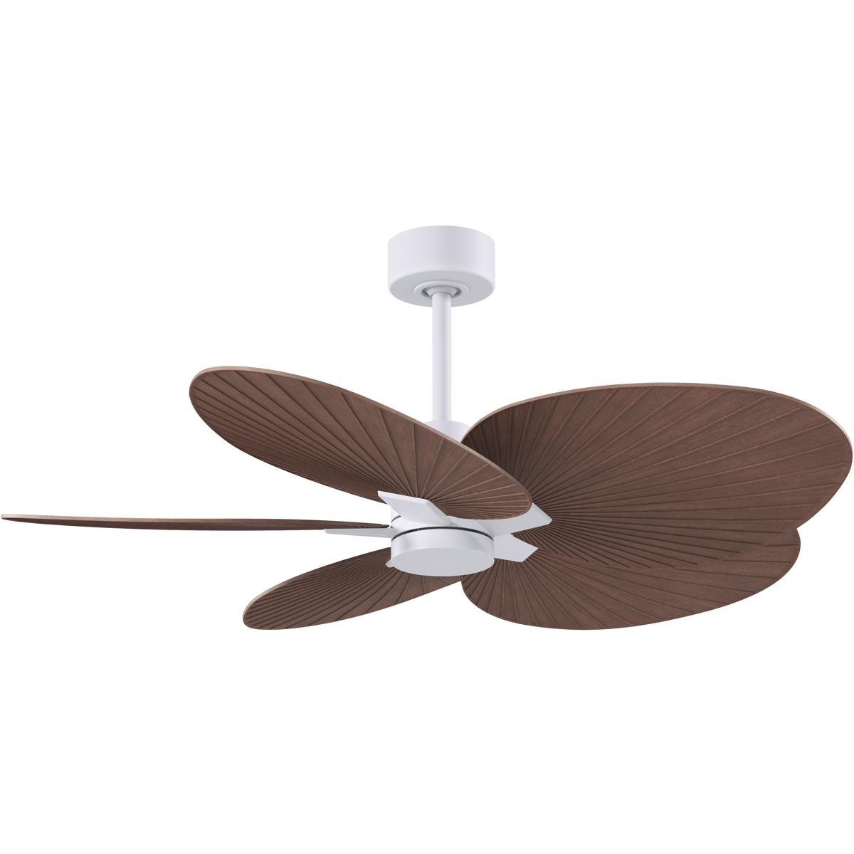 Matthews Fan Co AKTP-MWH-WN Atlas Alessandra Tropical 48 inch Matte White with Walnut Tone Blades Ceiling Fan