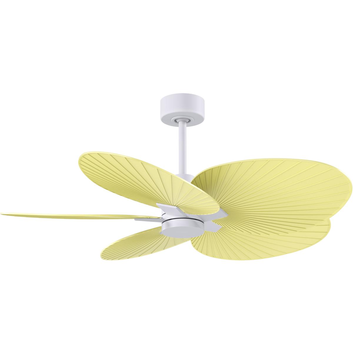 Matthews Fan Co AKTP-MWH-YE Atlas Alessandra Tropical 48 inch Matte White with Light Yellow Blades Ceiling Fan