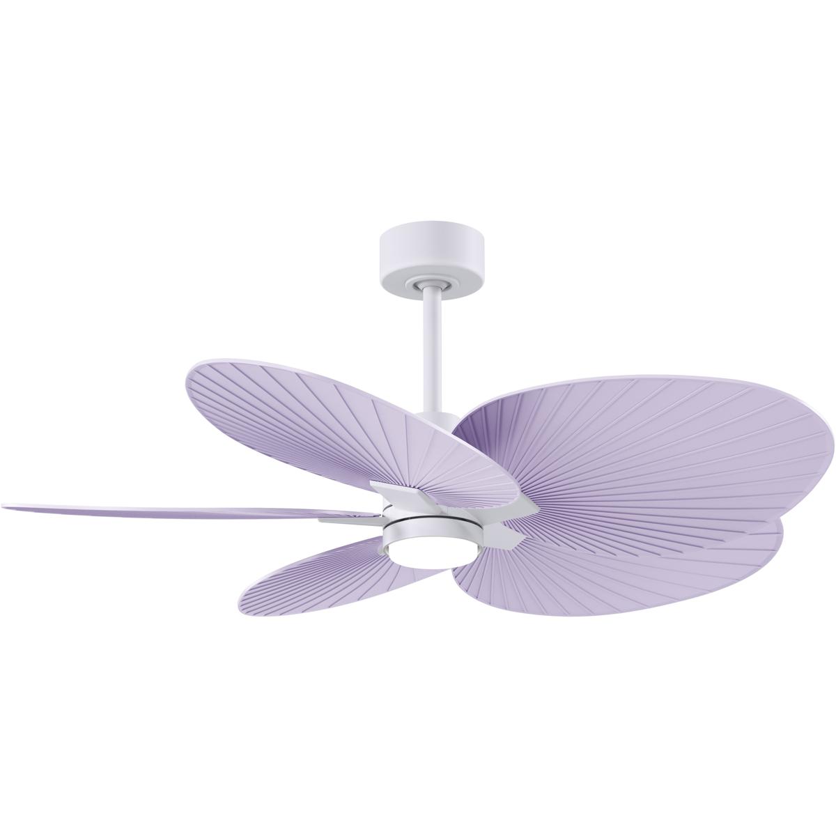 Matthews Fan Co AKTPLK-MWH-LI Atlas Alessandra Tropical - LK 48 inch Matte White with Lilac Blades Ceiling Fan